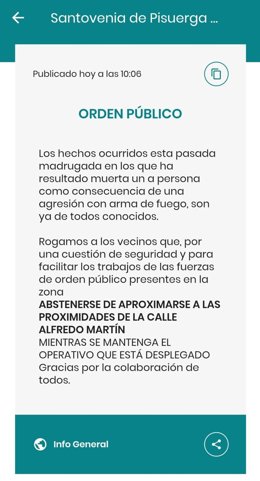 Mensaje del Ayuntamiento de Santovenia a sus vecinos