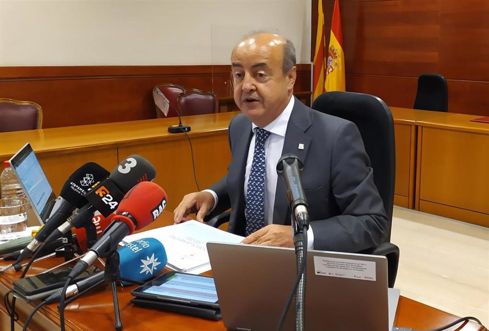 El presidente del TSJC, Jesús María Barrientos, en rueda de prensa el 22 de junio de 2022.