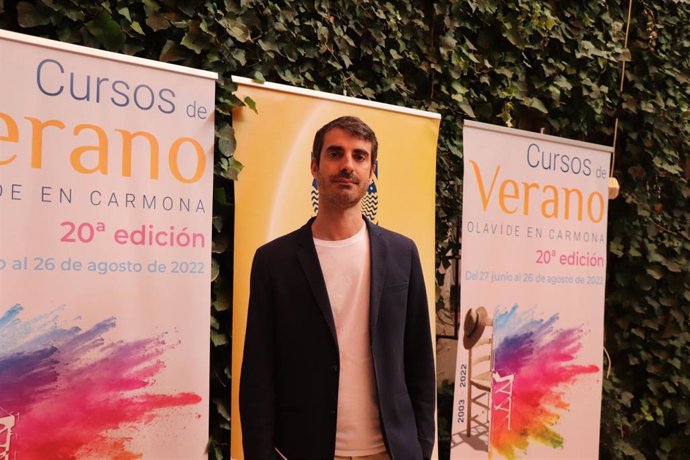 El politólogo Pablo Simón, durante su participación en los cursos de verano de la Universidad Pablo de Olavide (UPO) en Carmona (Sevilla).
