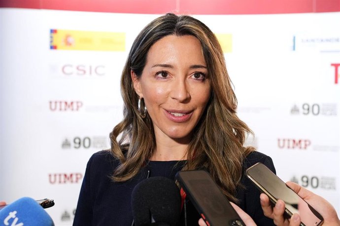 La secretaria de Estado de Comercio de España, Xiana Méndez, comparece ante los medios antes de participar en un curso sobre internacionalización de la economía, en la Universidad Internacional Menéndez Pelayo (UIMP), a 1 de julio de 2022, en Santander,