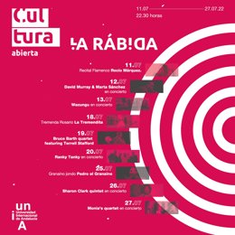 Cartel de noches de Cultura Abierta La Rábida  de la UNIA.