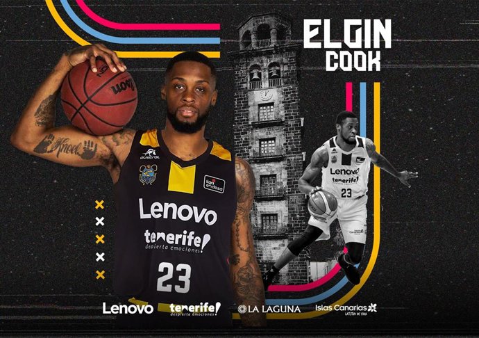 Cartel del fichaje del alero Elgin Cook por el Lenovo Tenerife
