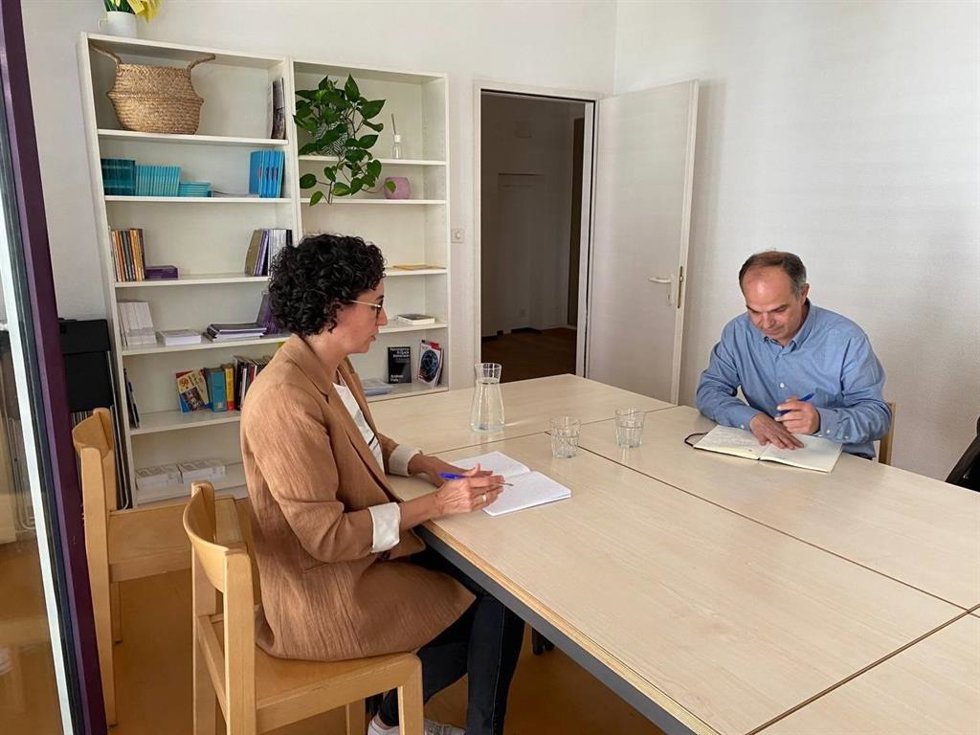 El secretario general de Junts, Jordi Turull, y la secretaria general de ERC, Marta Rovira, se reúnen en Ginebra (Suiza)
