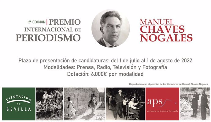 Cartel de la presentación del II Premio Internacional de Periodismo 'Manuel Chaves Nogales'