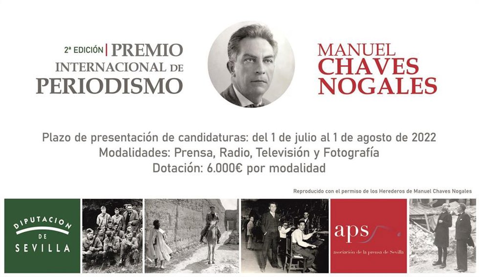Cartel de la presentación del II Premio Internacional de Periodismo 'Manuel Chaves Nogales'