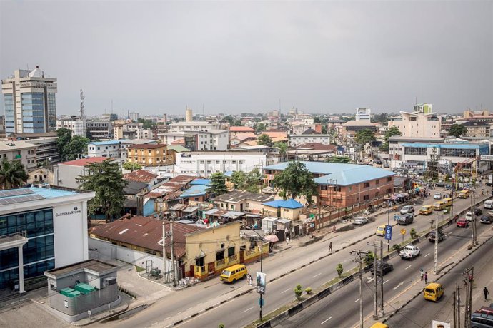 Vista aérea de la ciudad de Lagos, el centro financiero de Nigeria.