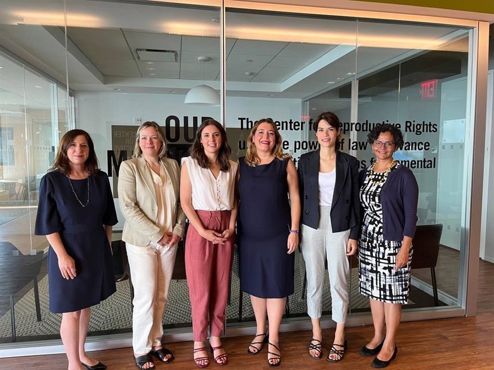 Irene Montero en el Center for Reproductive Rights, en Nueva York.