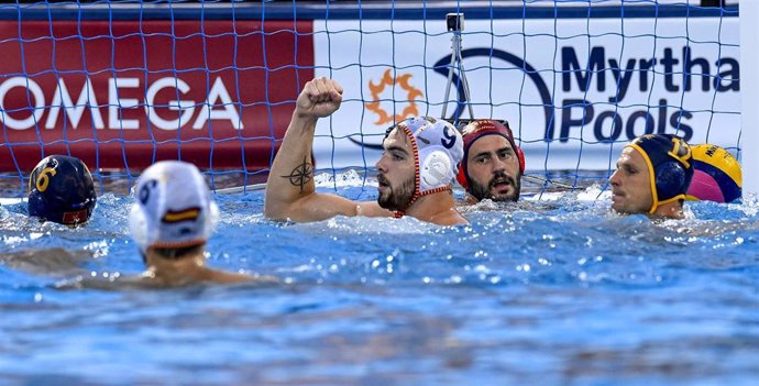 Roger Tahull con la selección española de waterpolo