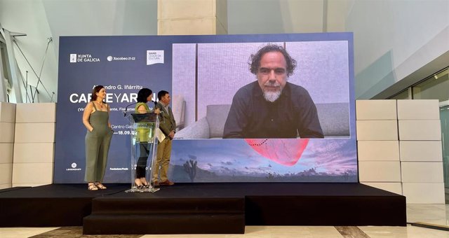 El director Alejandro G. Iñárritu participa vía online en la inauguración de 'Carne y arena' en la Cidade da Cultura de Santiago de Compostela.