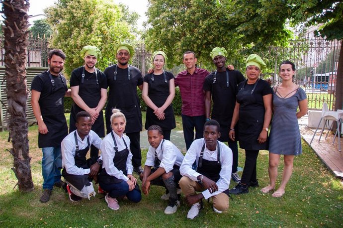 El equipo del proyecto en la Casa Árabe.
