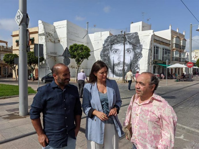Fotografía mural de Camarón de la Isla en San Fernando