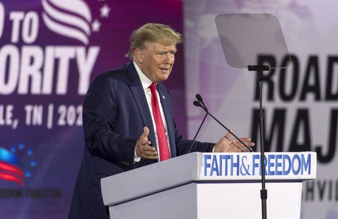 El expresidente de Estados Unidos Donald Trump en un acto político en el Gaylord Opryland Resort & Convention Center de Nashville, Tennessee