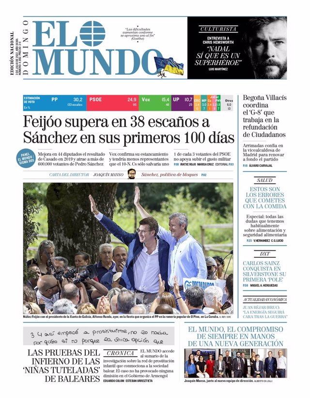 Portada El Mundo 3 de julio de 2022