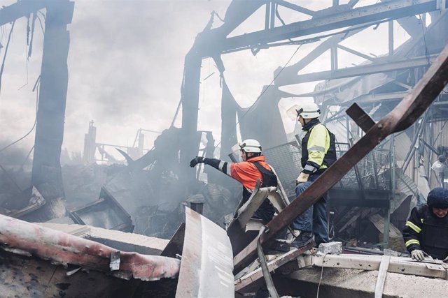 Imagen de archivo de infraestructuras destruidas en Donetsk, Ucrania.