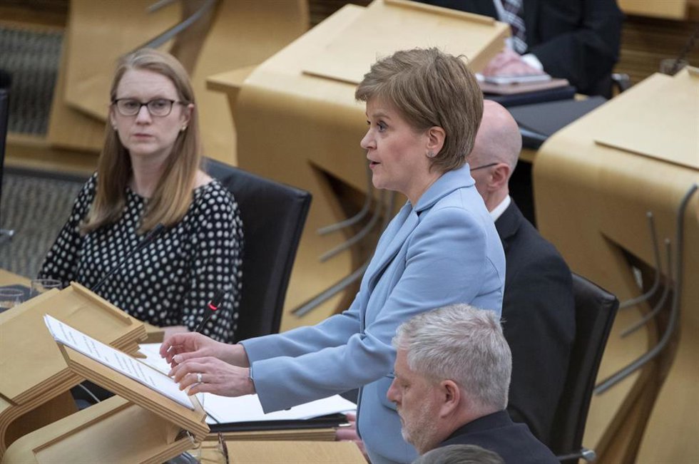 La ministra principal de Escocia, Nicola Sturgeon, en Edinburgo, Reino Unido.
