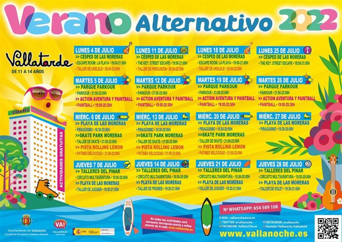 Cartel promocional de 'Vallatarde', una programación organizada por el Ayuntamiento de Valladolid para el verano de 2022