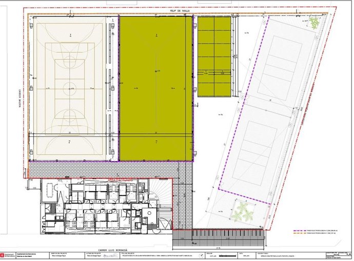 Vista en planta de las nuevas instalaciones del deportivo Francesc Abad