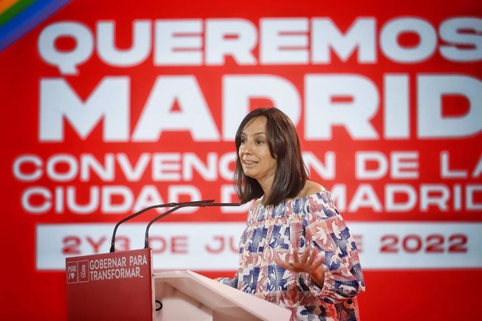 La secretaria general del PSOE Madrid Ciudad, Mercedes González, en la convención municipal