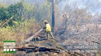 Bomberos del Infoca y de Cádiz trabajan en la extinción de un incendio declarado en un paraje de San Roque