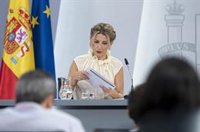 Yolanda Díaz reafirma que no está a favor de subir el gasto militar y pide "calma" para los PGE: "La postura es clara"