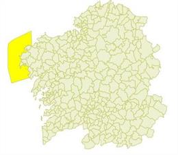 Aviso amarillo por viento en el mar en la Costa da Morte