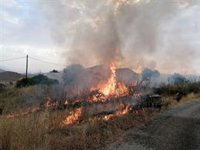 Efectivos del Plan Infomur evitan la propagación de un incendio forestal en la Sierra de la Muela
