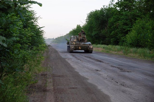 Tanque ucraniano en la guerra