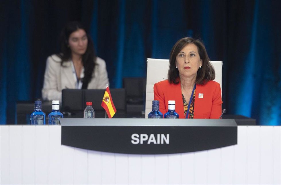 La ministra de Defensa, Margarita Robles, participa en una mesa redonda de las ministras de Asuntos Exteriores y de Defensa de los países aliados de la OTAN, en la Cumbre de la OTAN 2022, en el Recinto Ferial IFEMA MADRID, a 29 de junio de 2022, en Madr