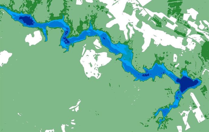 Imagen satelital zona embalse del Arquillo de San Blas (Teruel)