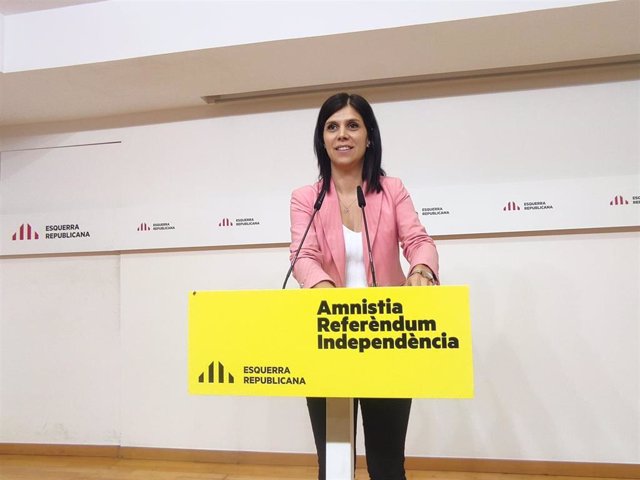La secretaria general adjunta y portavoz de ERC, Marta Vilalta, en rueda de prensa a lunes 4 de julio de 2022 en Barcelona