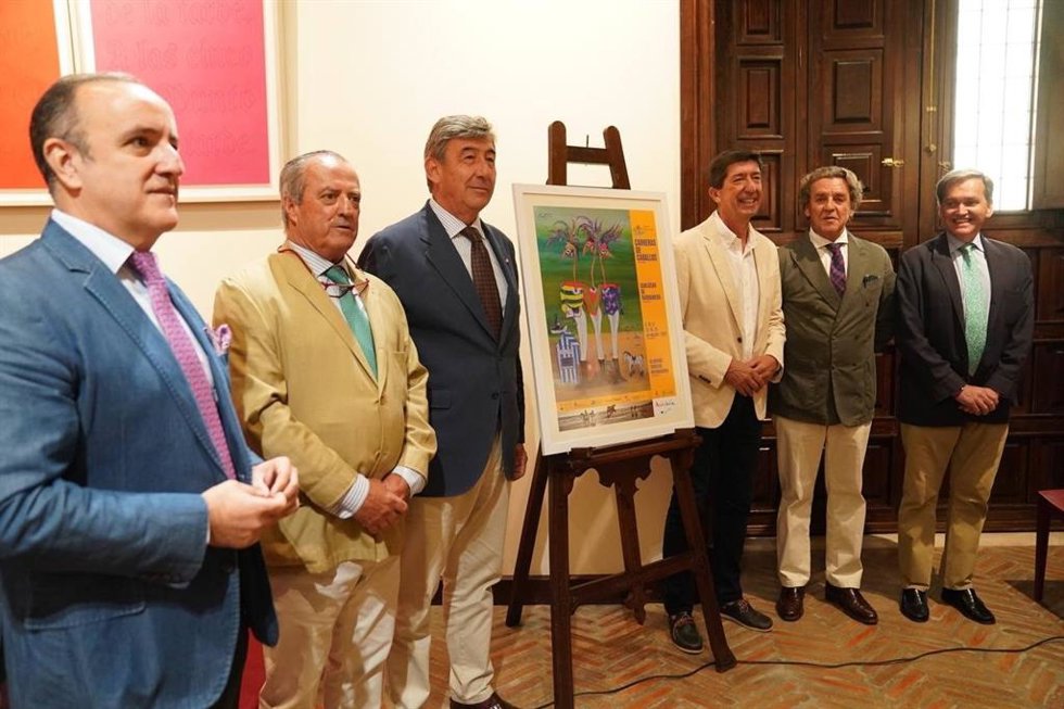 Juan Marín en la presentación de las Carreras de Caballo de Sanlúcar en Sevilla.