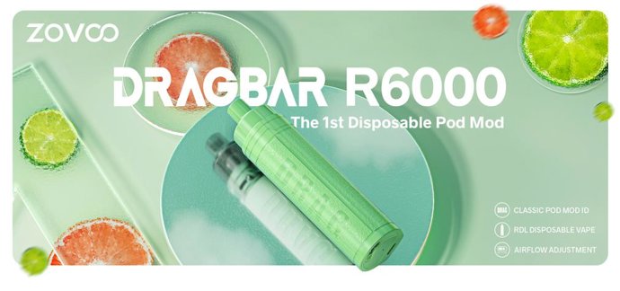 ¡Lanzamiento oficial! "1er Pod Mod Desechable" ZOVOO DRAGBAR R60.