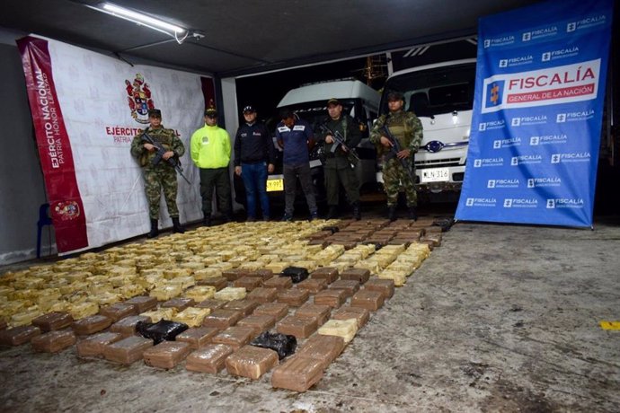 Cargamento de marihuana incautado por la Policía de Colombia