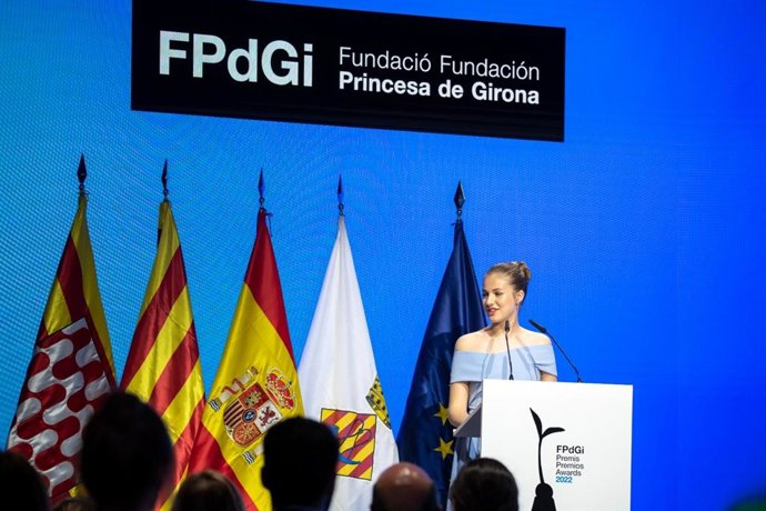 La Princesa Leonor intervé en l'entrega de Premis Fundació Princesa de Girona (FPdGi) en el Museu dels Aigües Agbar a Cornell de Llobregat (Barcelona).