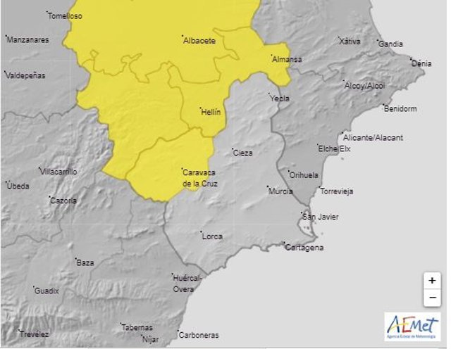 Aviso amarillo por tormentas en el Noroeste