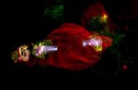 Un manatí cósmico acelera partículas desde su 'cabeza'