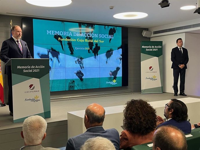 Imagen de la presentación de la Memoria de Acción Social de la Fundación Caja Rural del Sur con el balance de 2021