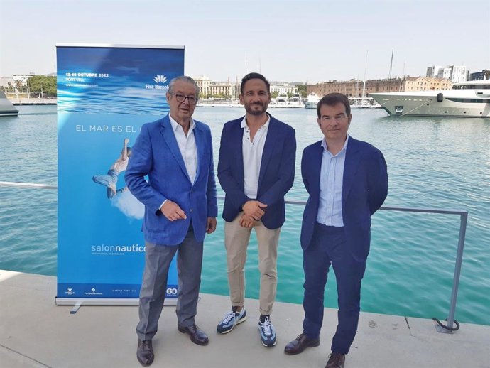 El president del saló, Luis Conde; el director, Josep Antoni Llopart, i el secretari general d'Anen, Carlos Sanlorenzo