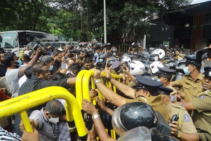 Imagen de archivo de las protestas por la crisis económica en Sri Lanka. 