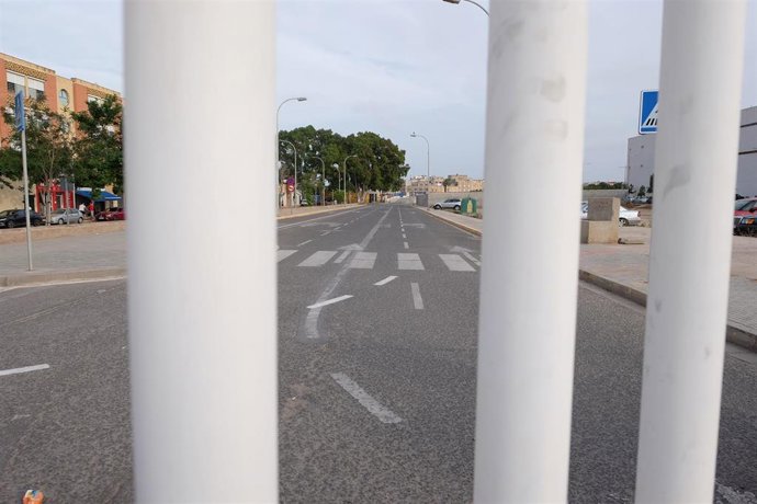 Frontera vacía entre Melilla y Marruecos 