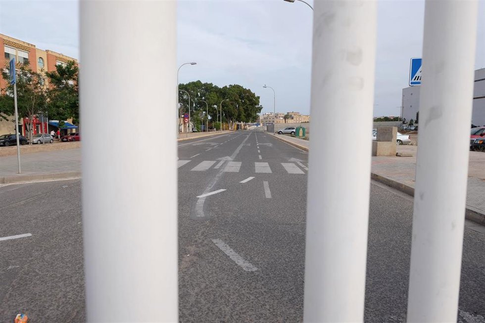 Frontera vacía entre Melilla y Marruecos 