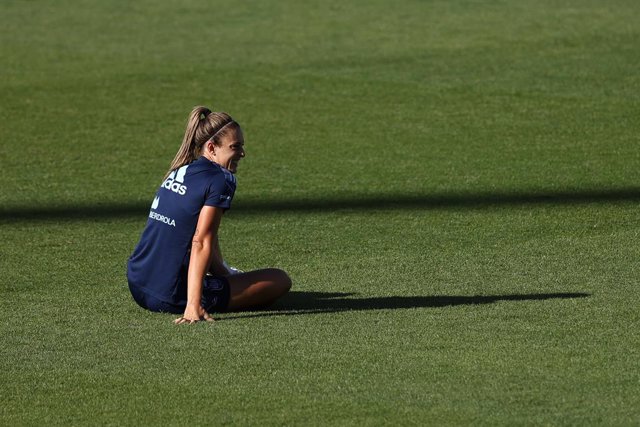 Alexia Putellas in action during the training session of Spain Women Team at Ciudad del Futbol on June 22, 2022, in Las Rozas, Madrid, Spain.