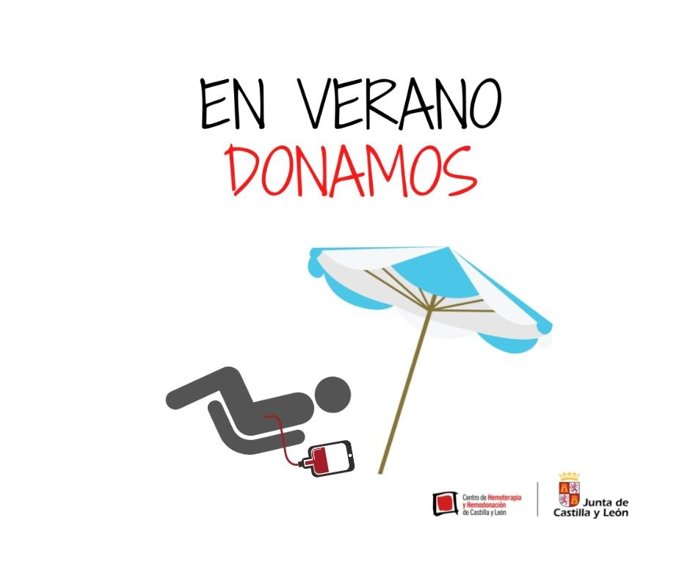 Cartel de @donasangreCYL para invitar a donar sangre en verano