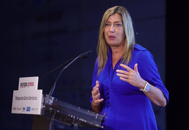 La consellera de Salud y Consumo, Patricia Gómez, participa en los Desayunos Socio-Sanitarios de Europa Press, este miércoles.