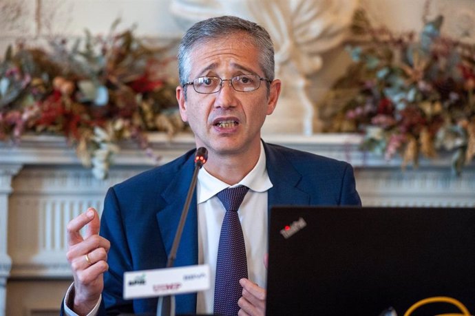 Pablo Hernández de Cos, Gobernador del Banco de España, durante su intervención en el curso de verano organizado por la APIE en la UIMP de Santander.