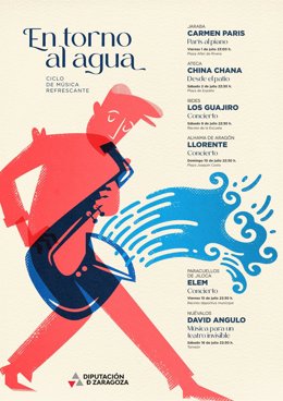 Cartel del ciclo musical de la Diputación de Zaragoza 'En torno al agua'.