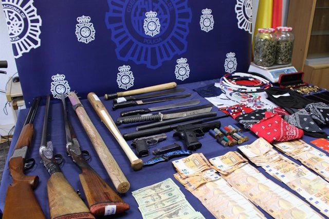 Se han intervenido dos pistolas, tres escopetas, cinco machetes, munición, dinero en efectivo y diverso material relacionado con los Dominican Don't Play