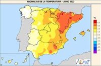 Junio de 2022 fue el cuarto más cálido desde 1961, con la ola de calor más temprana de la serie que iguala datos de 1981