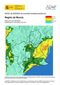 El riesgo de incendio forestal previsto para este jueves es alto en el litoral oeste