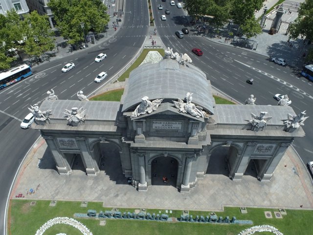 Vista aérea de la Puerta de Alcalá